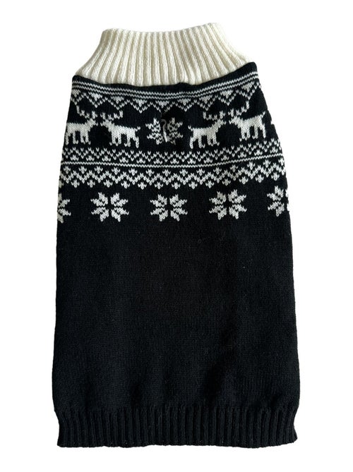 Mon Ami Luki  Pull noel noirpour chien deguisement tricote  festif - Kiabi