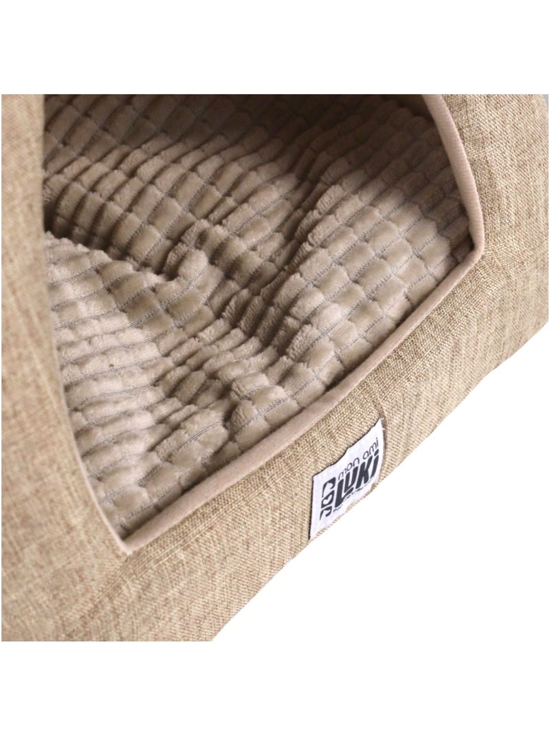 Mon Ami Luki  Refuge antidérapant  bimatière doux  chat & petit chien Beige - Kiabi