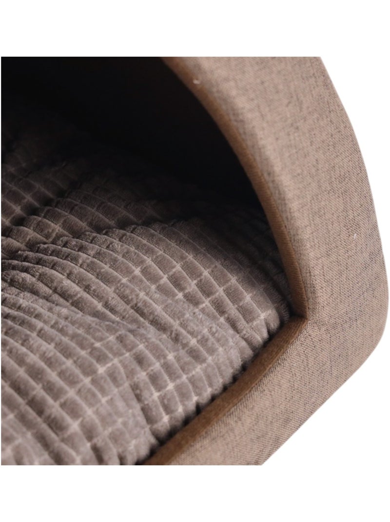 Mon Ami Luki  Refuge antidérapant  bimatière doux  chat & petit chien Marron - Kiabi