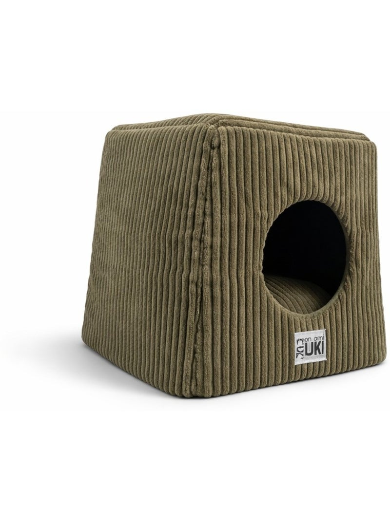 Mon Ami Luki  Refuge forme cube antiderapant velours cotele Kaki - Kiabi