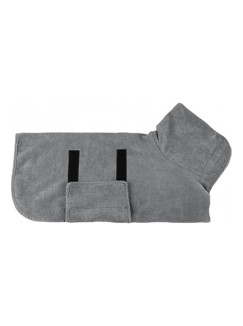 Mon Ami Luki  Serviette peignoir microfibre Noir Gris anthracite - Kiabi