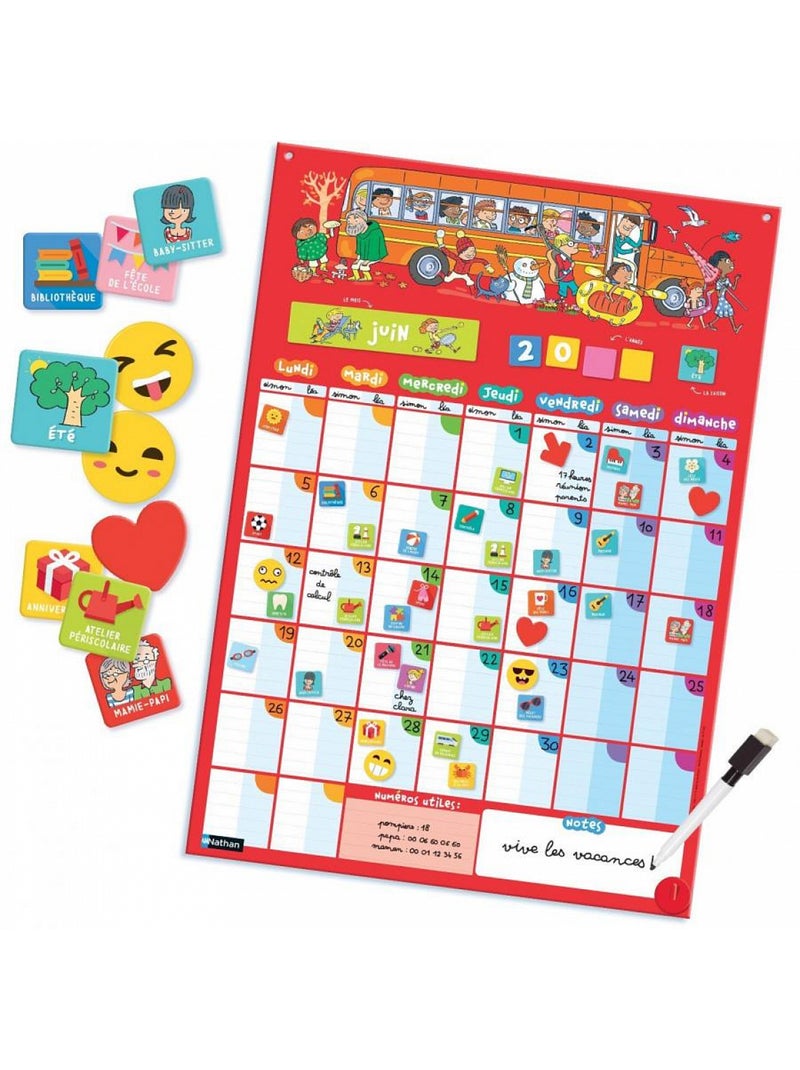 Mon calendrier perpétuel Rouge - Kiabi