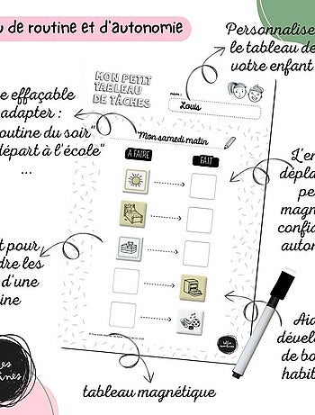 Mon Petit Tableau de Routine et Tâches magnétique - 5 étapes