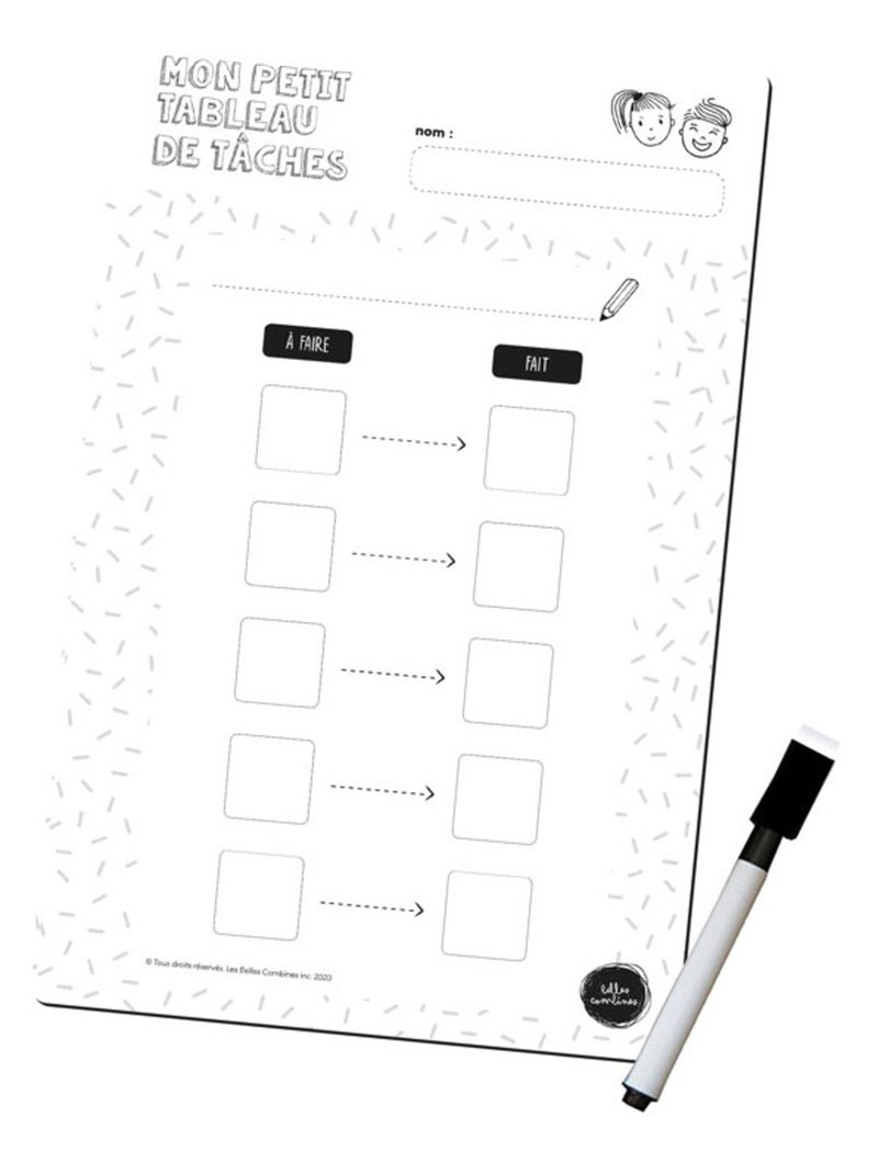 Mon Petit Tableau de Routine et Tâches magnétique - 5 étapes N/A - Kiabi
