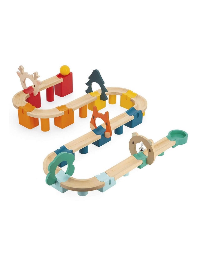Mon premier circuit à balle en bois Orange - Kiabi