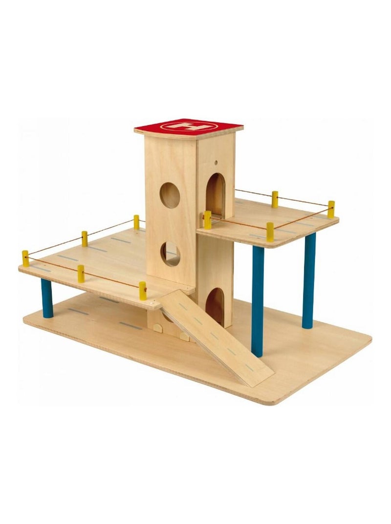 Mon premier Garage de bois  - jeu Montessori N/A - Kiabi