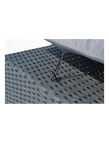 MONACO 8 - Salon de jardin encastrable 8 places fauteuils et poufs en résine tressée marron et blanc