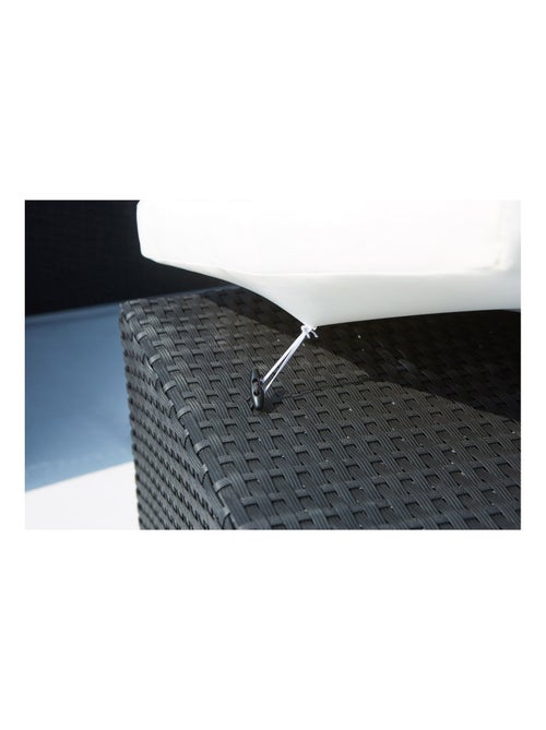 MONACO Table et chaises 8 places encastrables en résine noir-blanc - Kiabi MONACO Table et chaises 8 places encastrables en résine noir-blanc - Kiabi
