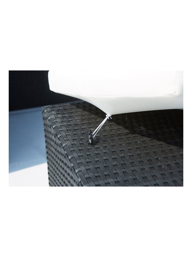 MONACO Table et chaises 8 places encastrables en résine noir-blanc Noir Blanc - Kiabi