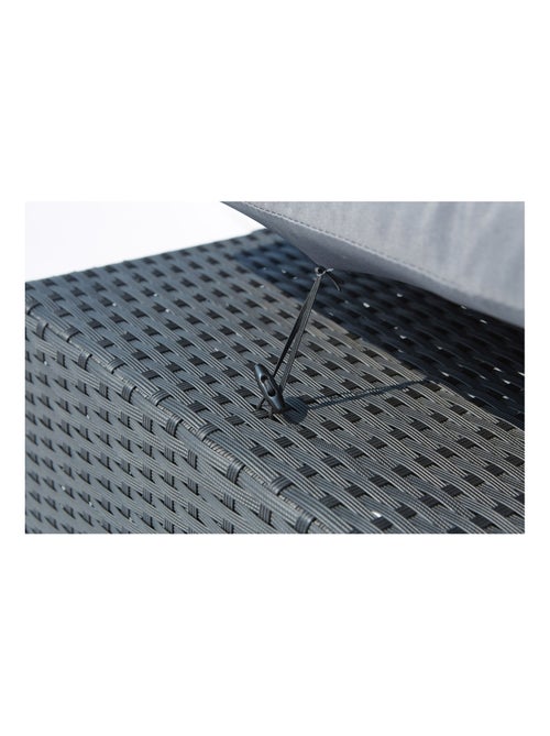 MONACO Table et chaises 8 places encastrables en résine noir-gris - Kiabi MONACO Table et chaises 8 places encastrables en résine noir-gris - Kiabi