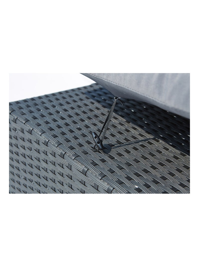 MONACO Table et chaises 8 places encastrables en résine noir-gris Gris Noir - Kiabi