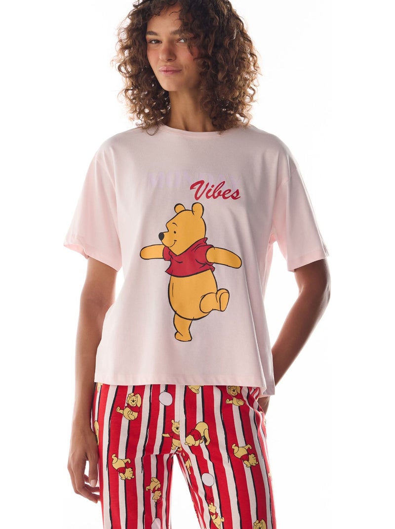 Monday vibes ensemble de pyjama à motif ours et manches courtes penti Blanc Rouge - Kiabi
