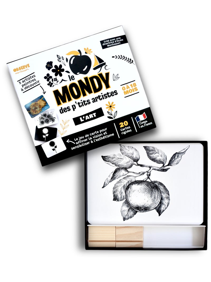 Mondy des Artistes - 20 cartes contrastées et en couleur Blanc Jaune Noir - Kiabi