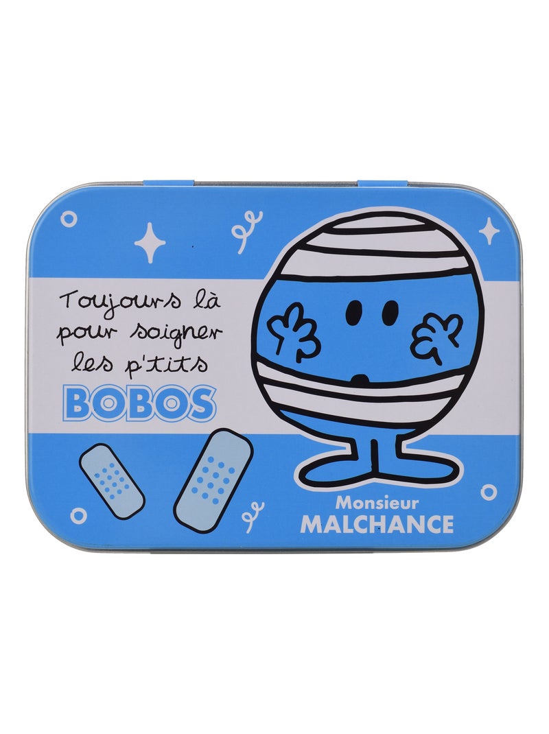 Monsieur Madame - Boîte en métal de 24 pansements Bleu - Kiabi