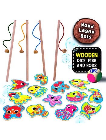 MONTESSORI BABY BOIS FISH FUN "pêche à la ligne magnétique