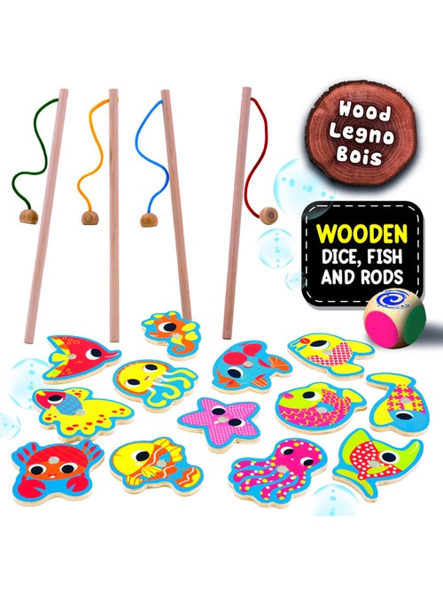 MONTESSORI BABY BOIS FISH FUN "pêche à la ligne magnétique" - Kiabi