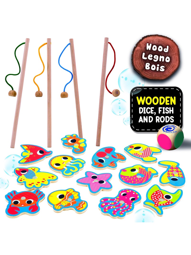 MONTESSORI BABY BOIS FISH FUN "pêche à la ligne magnétique" Bleu - Kiabi