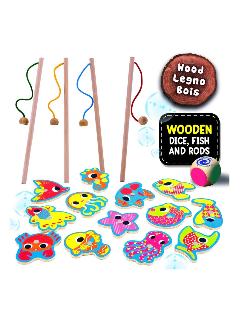 MONTESSORI BABY BOIS FISH FUN "pêche à la ligne magnétique" N/A - Kiabi