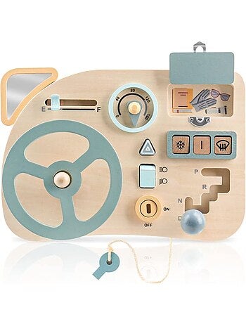 Montessori Busy Board Volant Voiture Enfant Jouet en Bois Jeux Educatif