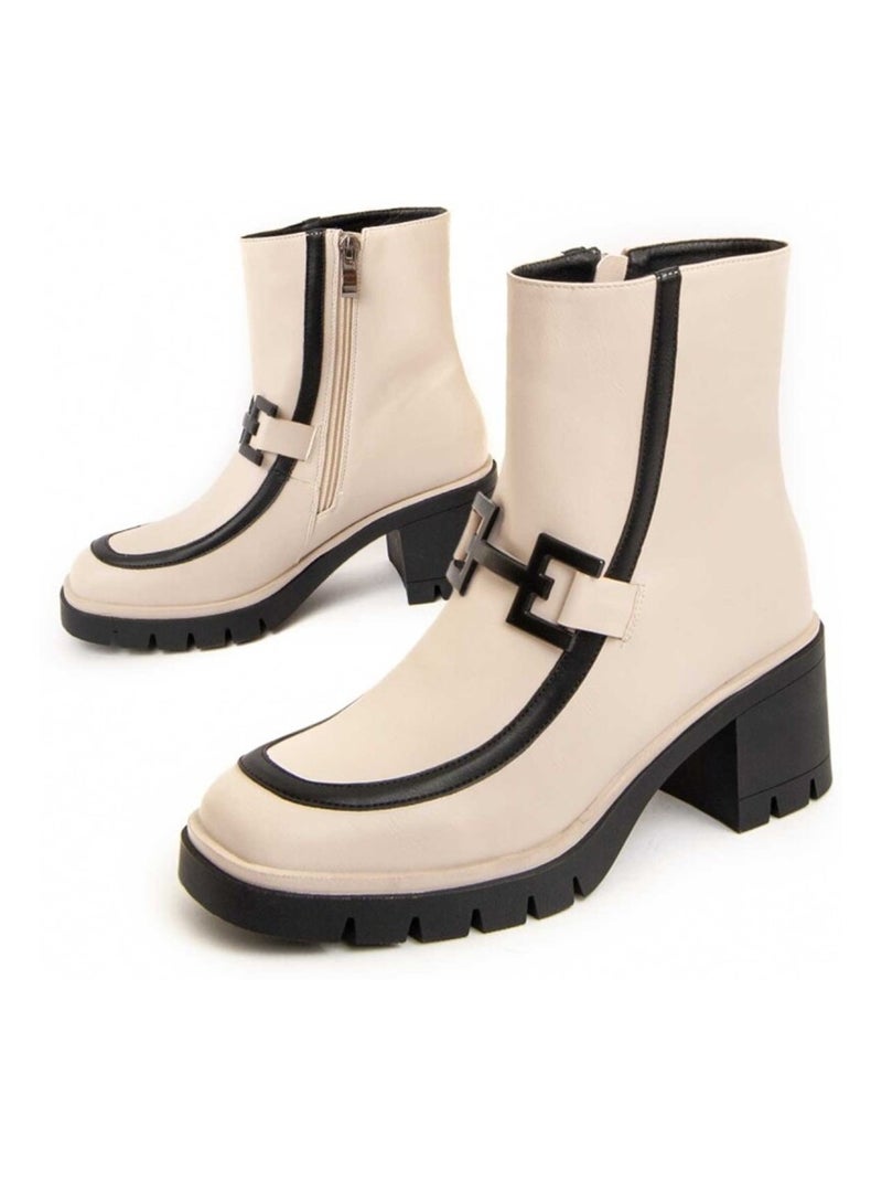 Montevita Botte À Talon Calig2 Blanc - Kiabi