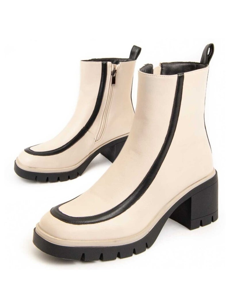 Montevita Botte À Talon Calig3 Beige - Kiabi