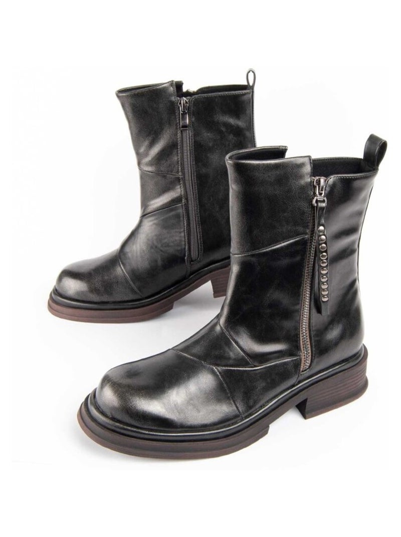 Montevita Botte À Talon Motta Gris - Kiabi