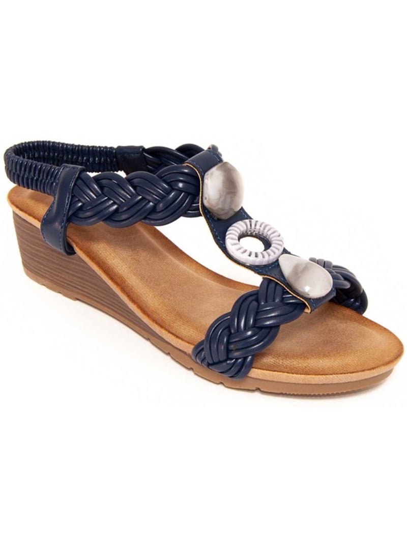 Montevita Confoli Sandale Compensée Bleu - Kiabi