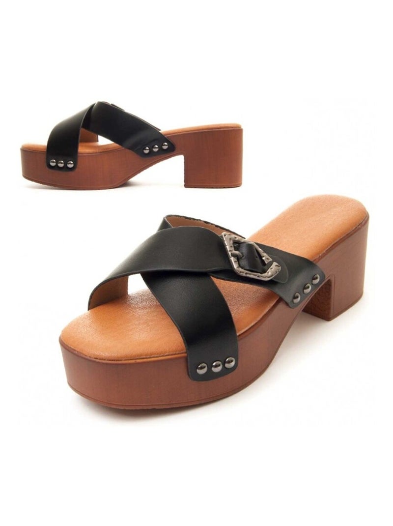 Montevita Sandale À Talons Clogsand2 Noir - Kiabi
