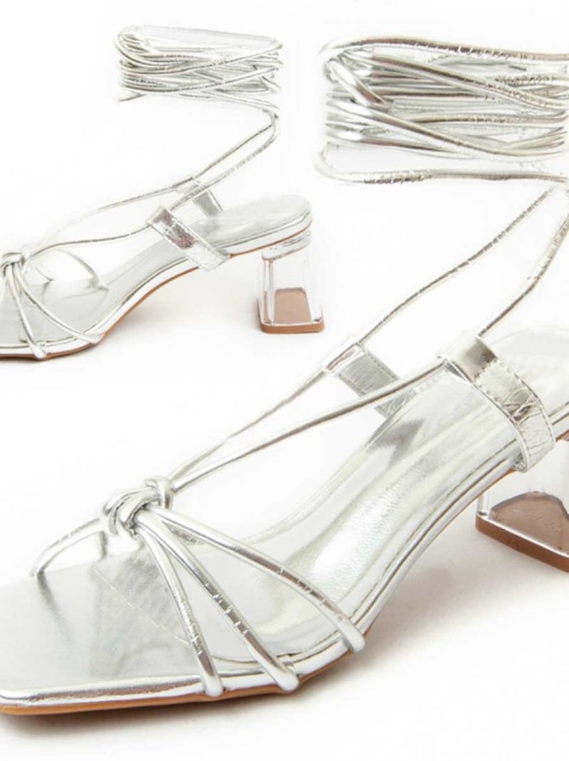 Montevita Sandale À Talons Cuerdi Argent - Kiabi