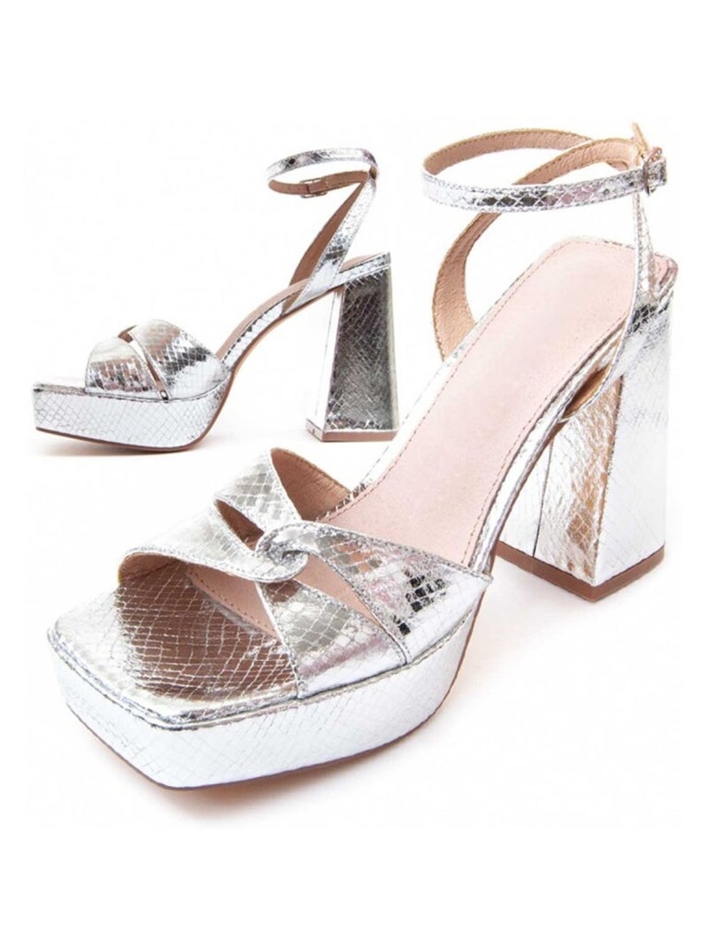 Montevita Sandale À Talons Fiamma12 Argent - Kiabi