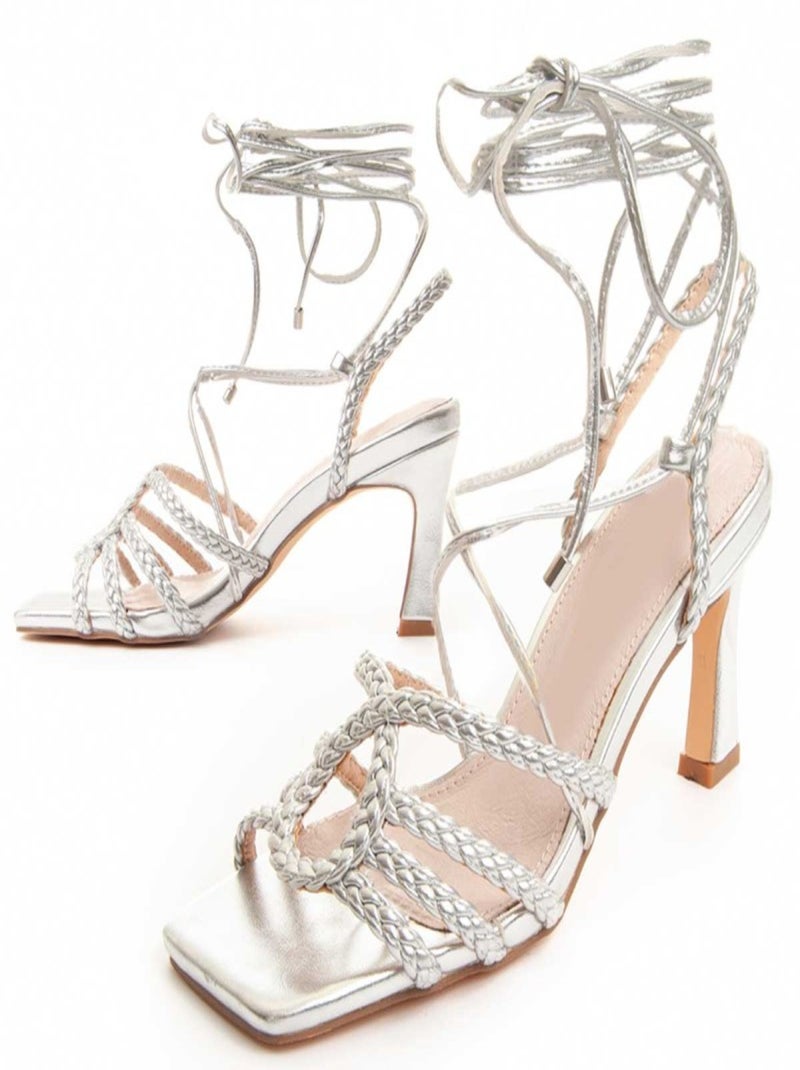Montevita Sandale À Talons Sanndal7 Argent - Kiabi