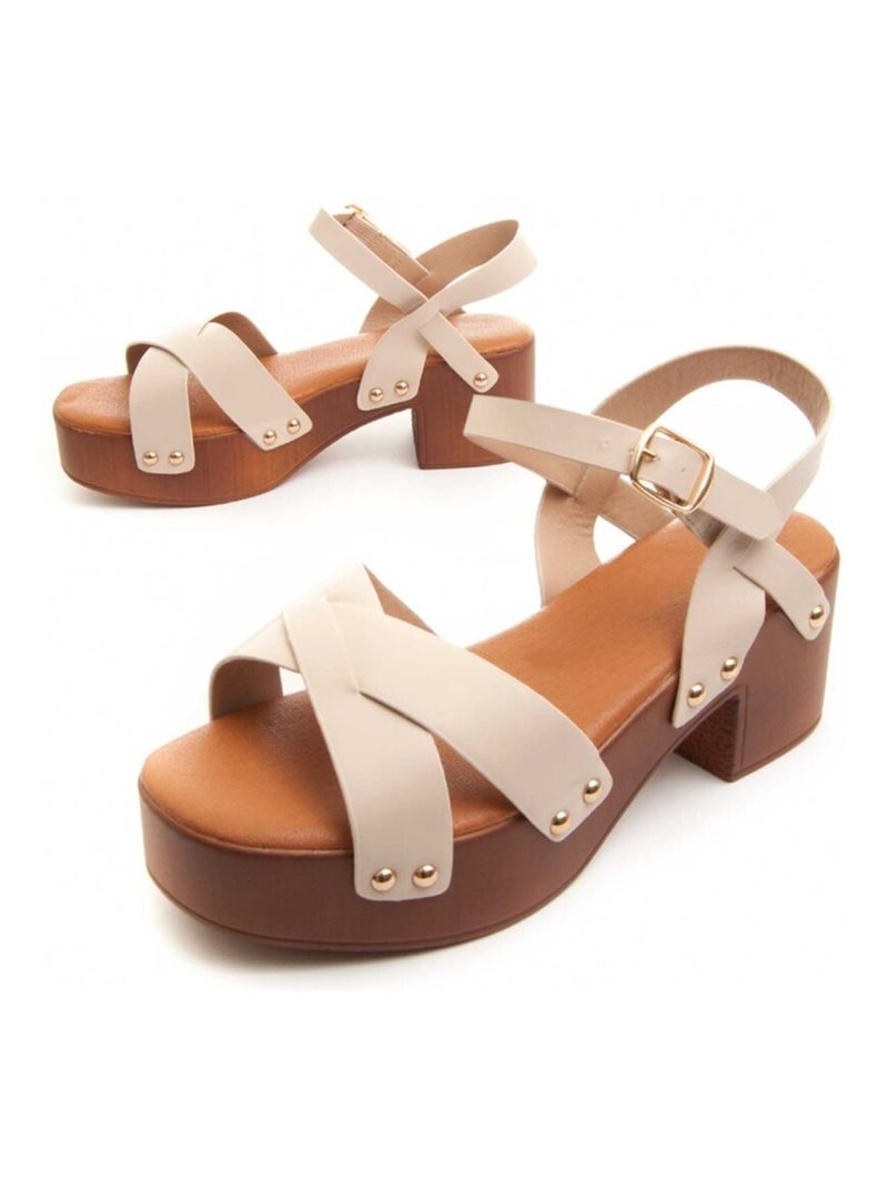 Montevita Sandale À Talons Santal Beige - Kiabi