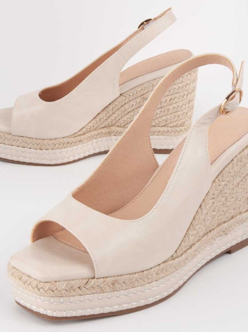 Montevita Sandale Compensée En Esparte Salia Beige - Kiabi