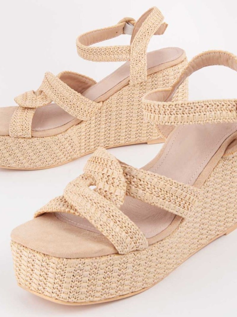 Montevita Sandale Compensée En Esparte Salia11 Beige - Kiabi