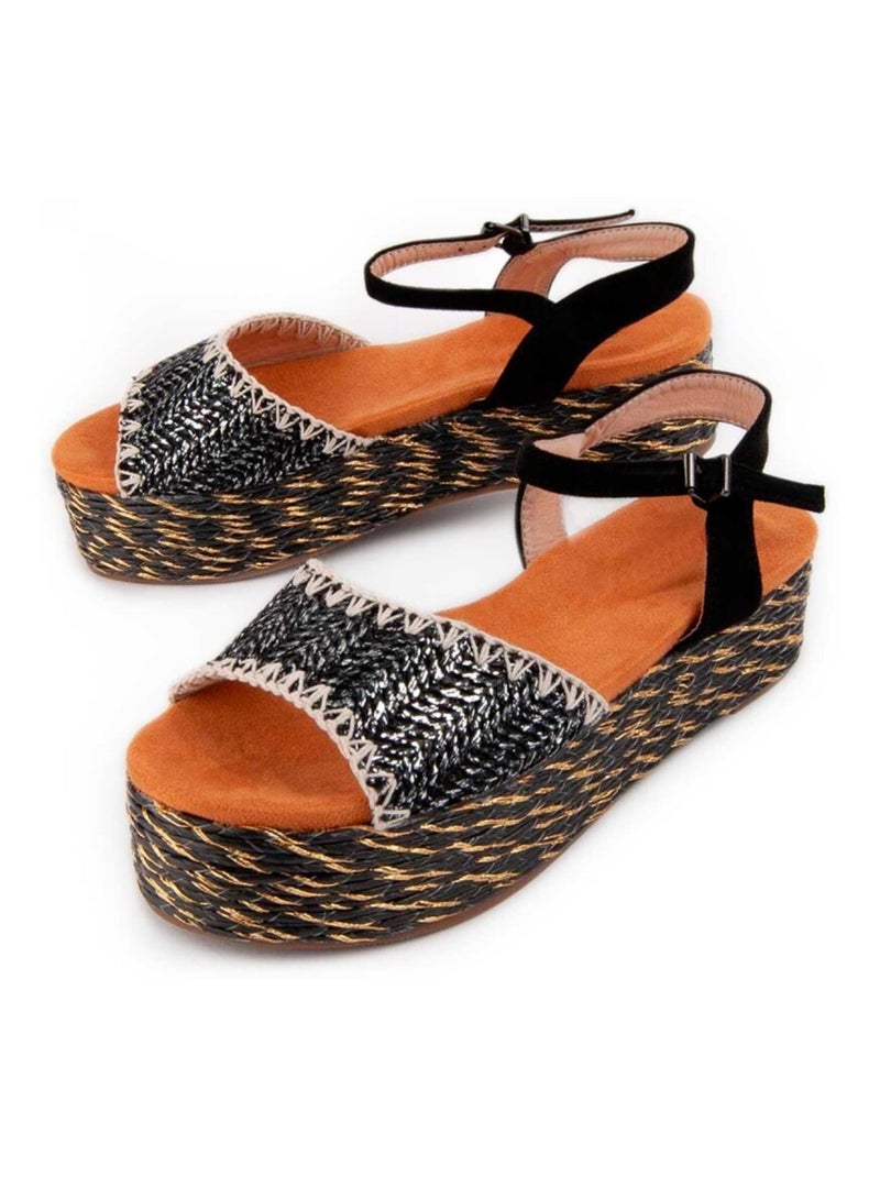 Montevita Sandale Compensée Gynny3 Noir - Kiabi