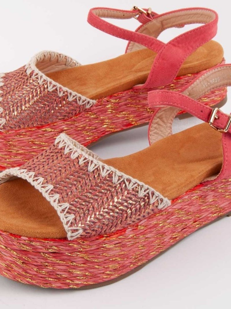 Montevita Sandale Compensée Gynny3 Rouge - Kiabi