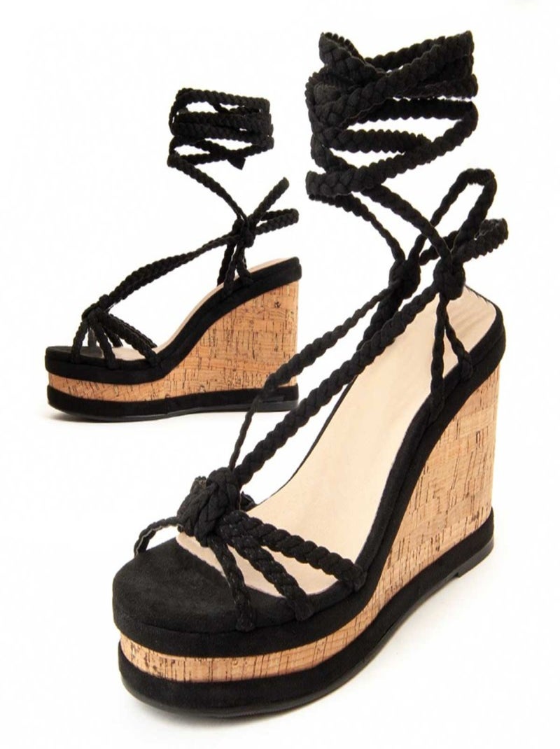 Montevita Sandale Compensée Wesand2 Noir - Kiabi