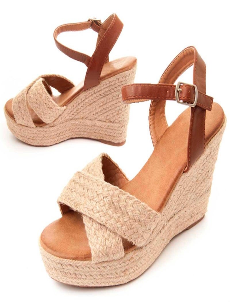 Montevita Sandale Compensée Yuttan13 Beige - Kiabi