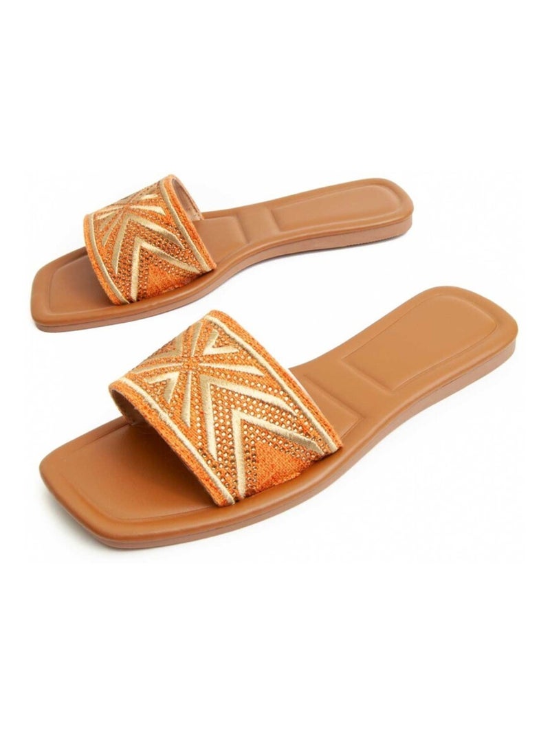 Montevita Sandale Plate Flatte Orange - Kiabi