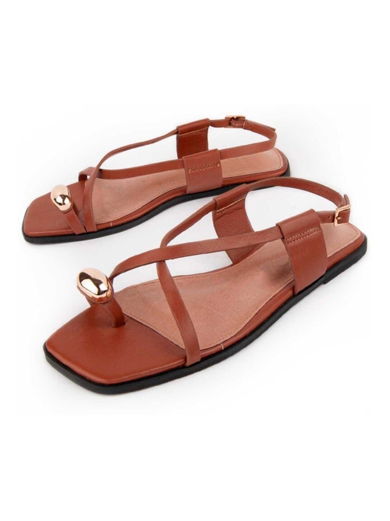 Montevita Sandale Plate Mirea6 Marron - Kiabi