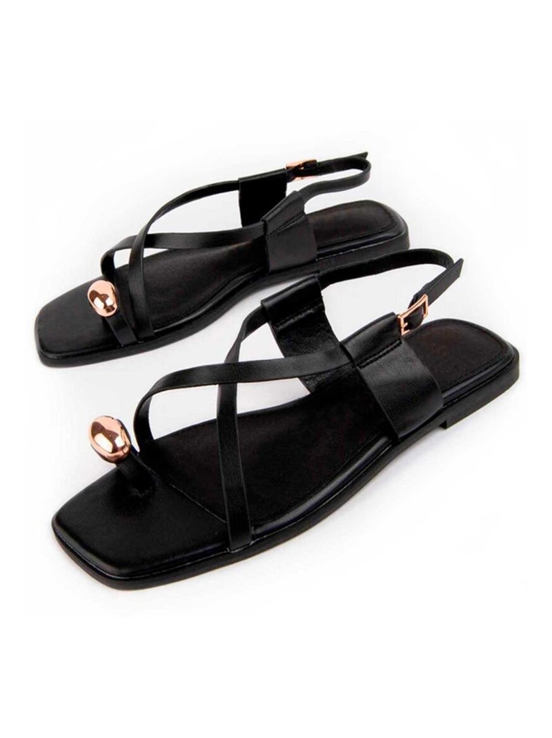 Montevita Sandale Plate Mirea6 Noir - Kiabi