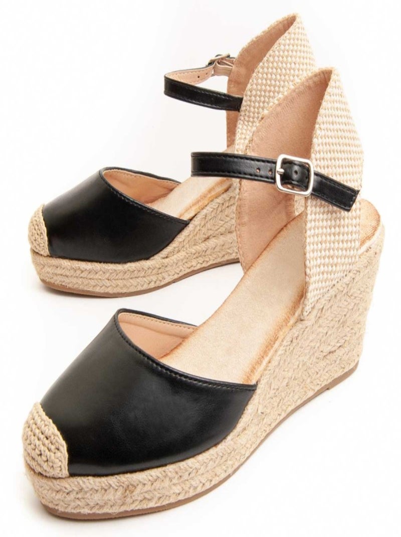 Montevita Wedge Sparto Meca4 Noir - Kiabi