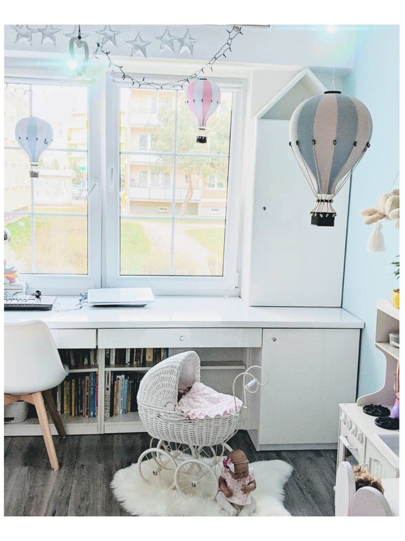 Montgolfière décorative - taille S Blanc Bleu ciel - Kiabi