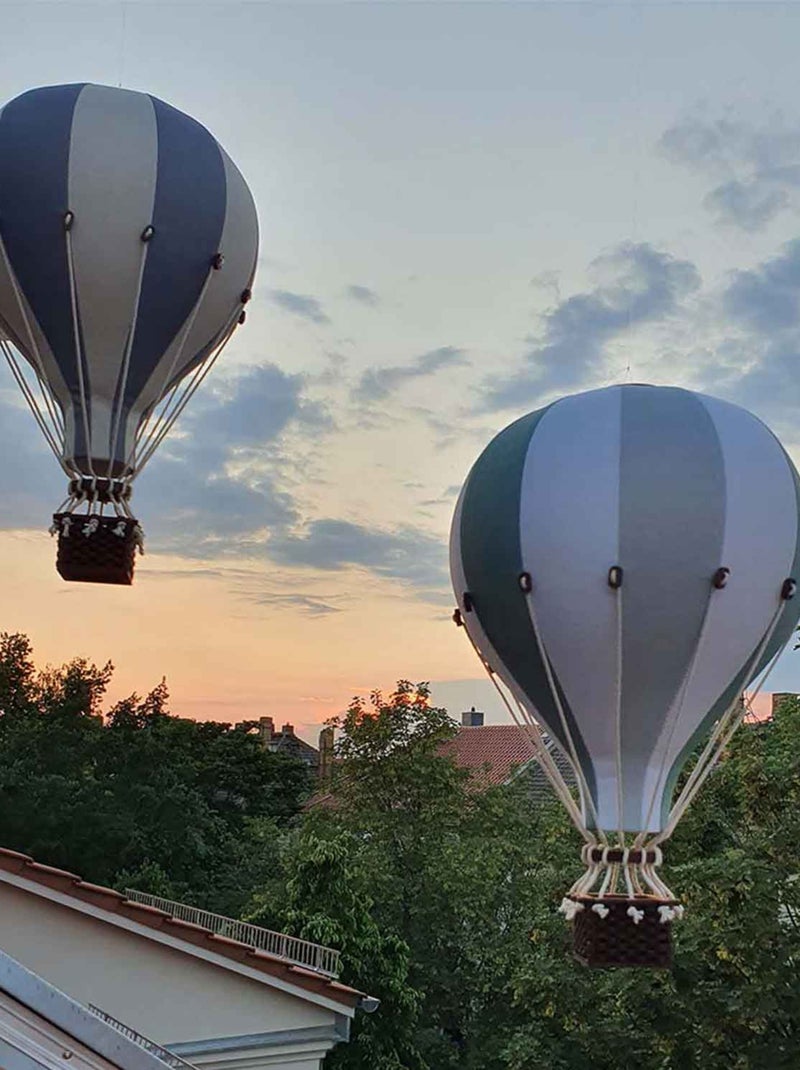 Montgolfière décorative - taille S Gris Vert Blanc - Kiabi