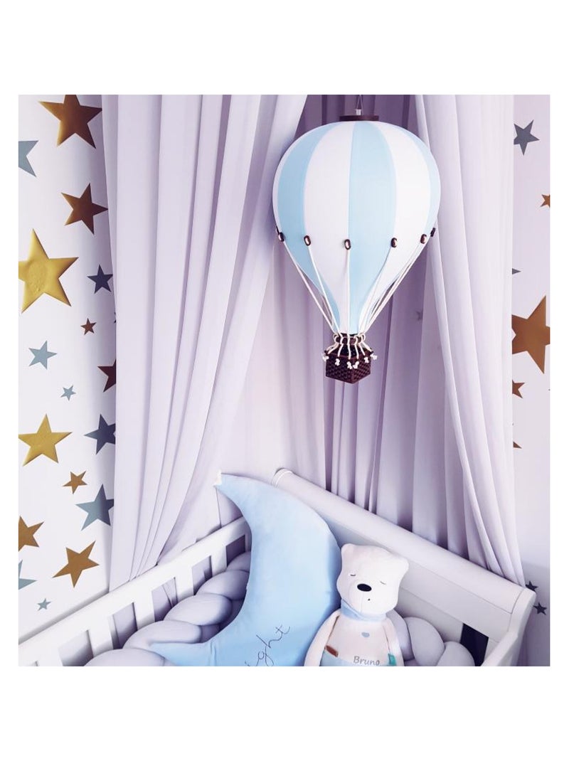 Montgolfière décorative Ø 20 cm / hauteur 33 cm Blanc Bleu ciel - Kiabi