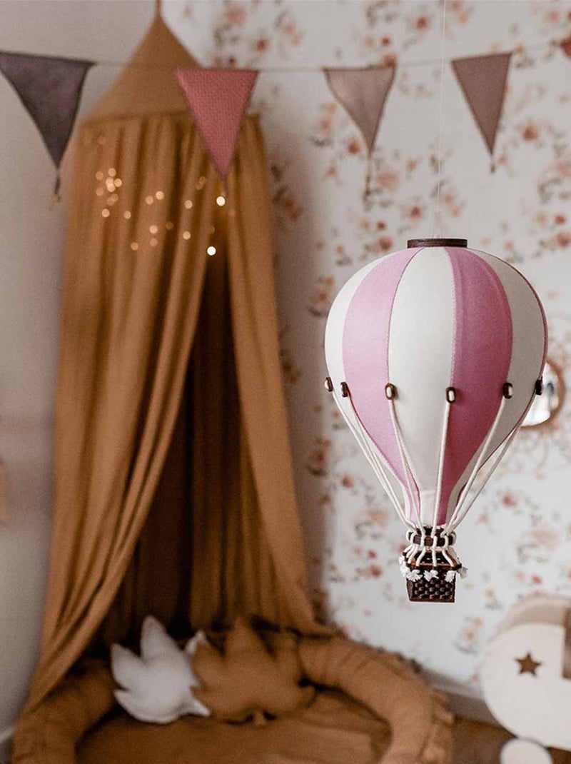 Montgolfière décorative Ø 20 cm / hauteur 33 cm Blanc Rose foncé - Kiabi