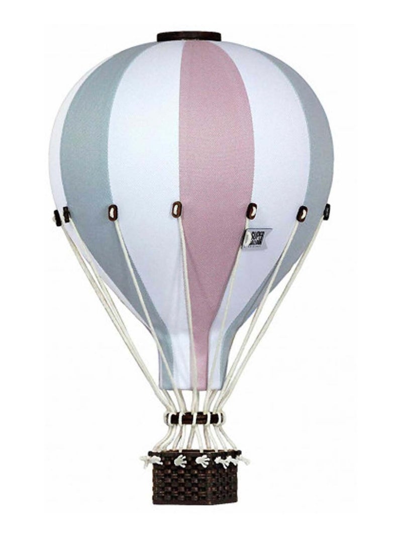 Montgolfière décorative Ø 20 cm / hauteur 33 cm Blanc Rose Gris - Kiabi