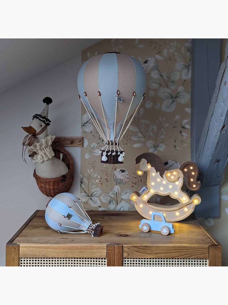 Montgolfière décorative Ø 20 cm / hauteur 33 cm Bleu Beige - Kiabi