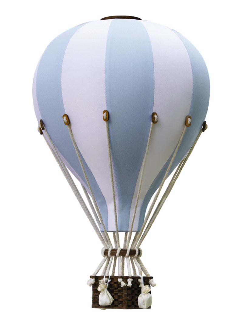 Montgolfière décorative Ø 30 cm / hauteur 50 cm Blanc Bleu ciel - Kiabi