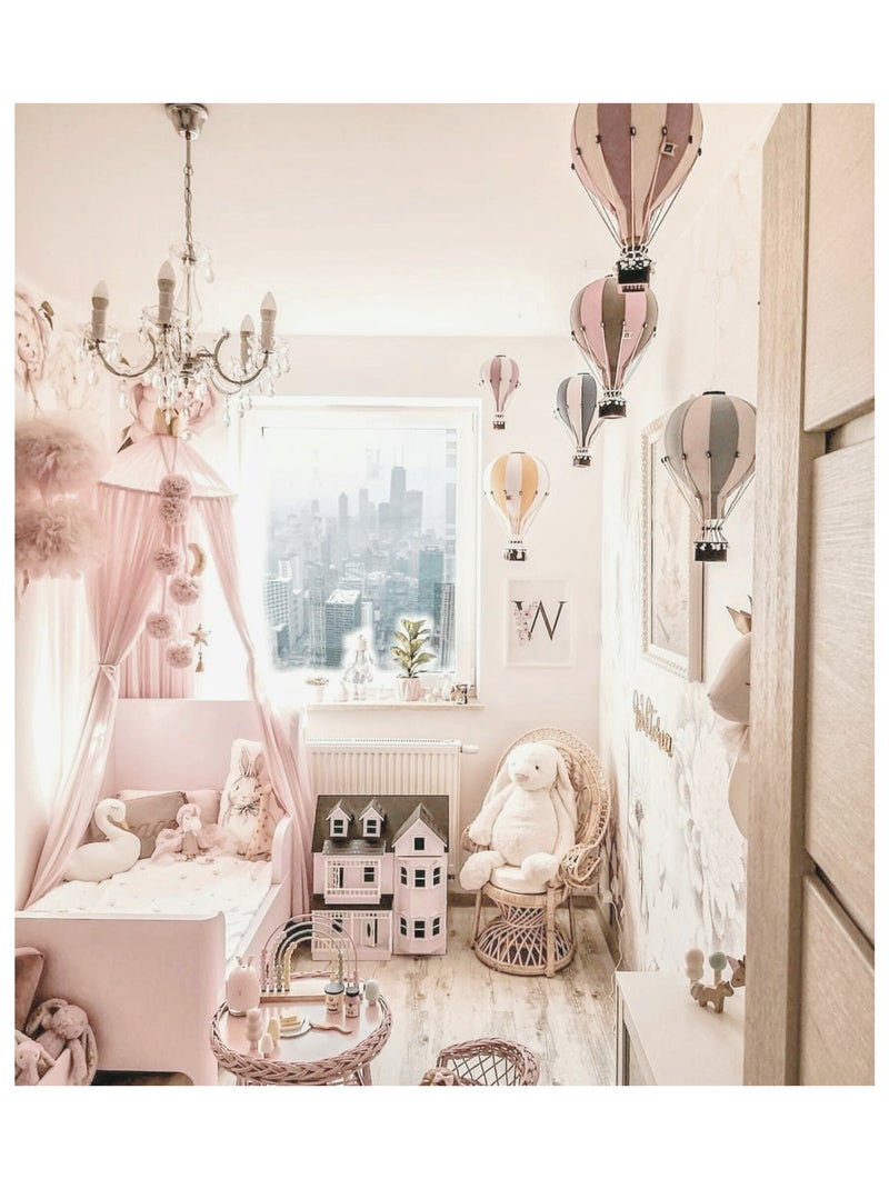 Montgolfière décorative Ø 30 cm / hauteur 50 cm Blanc Bleu ciel - Kiabi